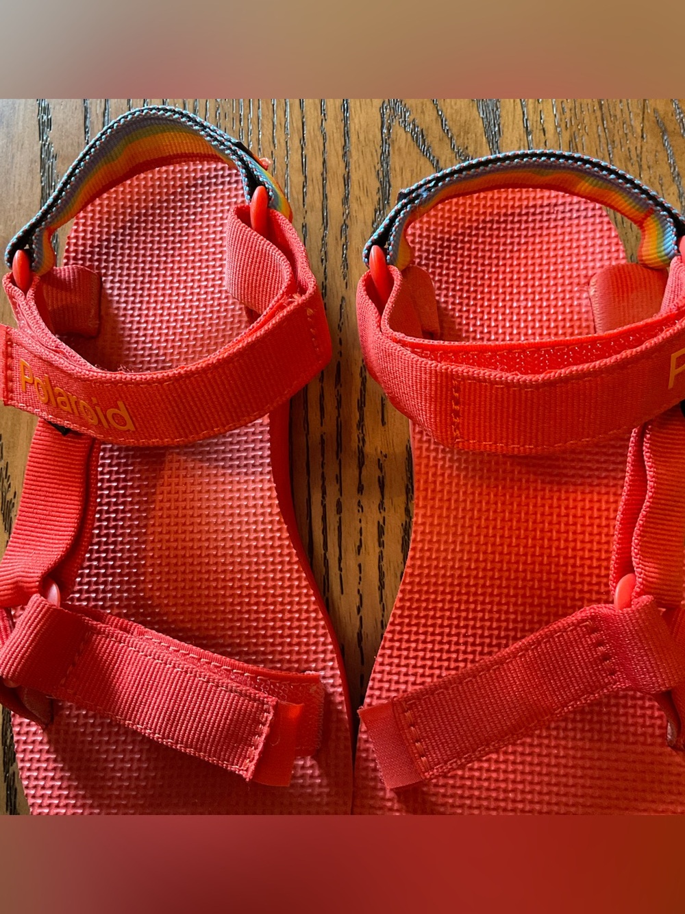 Teva X Polaroid Bright Orange / Rainbow Sport Sandals. Size 7 - Picture 5 of 10